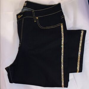Black Jeans with Gold Accents